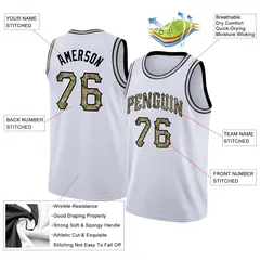 White Black Classic Tops Authentic Basketball Jersey 2