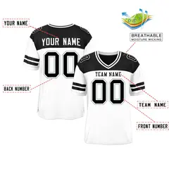 White Black Color Block Authentic Football Jersey 2