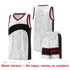 White Black Dot Graffiti Irregular Pattern Basketball Jersey 7