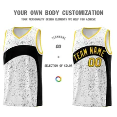 White Black Dot Graffiti Irregular Pattern Basketball Jersey 3