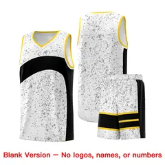 White Black Dot Graffiti Irregular Pattern Basketball Jersey 7