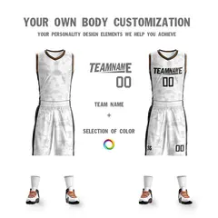 White Black Double Side Sets Basketball Jersey 3