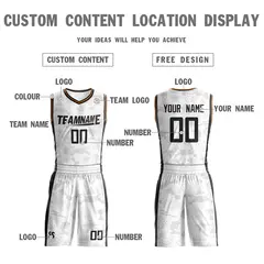 White Black Double Side Sets Basketball Jersey 4
