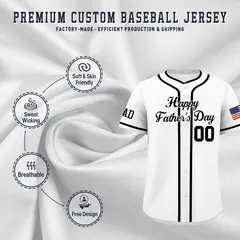 White Black Father's Day Classic Baseball Jersey 3