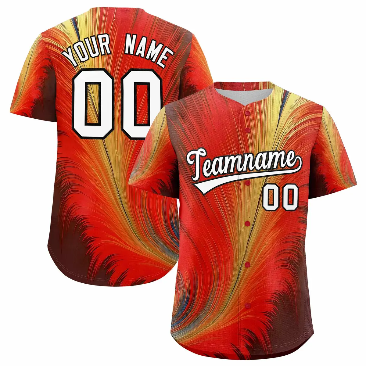 White Black Fluid Feather Graffiti Baseball Jersey