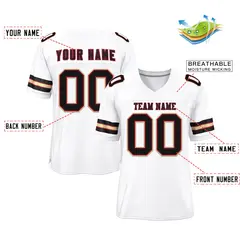 White Black-Gold Classic Mesh Authentic Football Jersey 2
