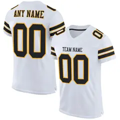 White Black-Gold Classic Mesh Authentic Football Jersey 1