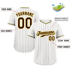 White Black-Gold Hook Stripe Fashion Baseball Jersey 2