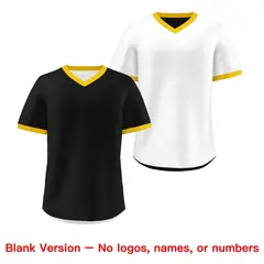 White Black Gold Reversible Pullover Baseball Jersey 9