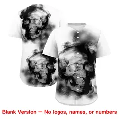 White Black Gold Skeleton Graffiti Baseball Jersey 8
