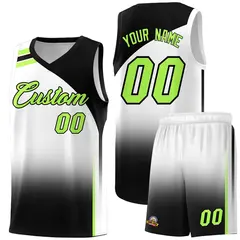 White Black Gradient Basketball Jersey