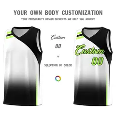 White Black Gradient Basketball Jersey 3