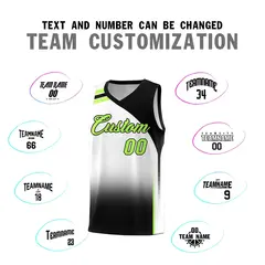 White Black Gradient Basketball Jersey 4