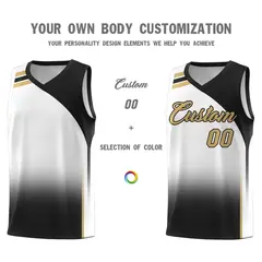 White Black Gradient Basketball Jersey 3