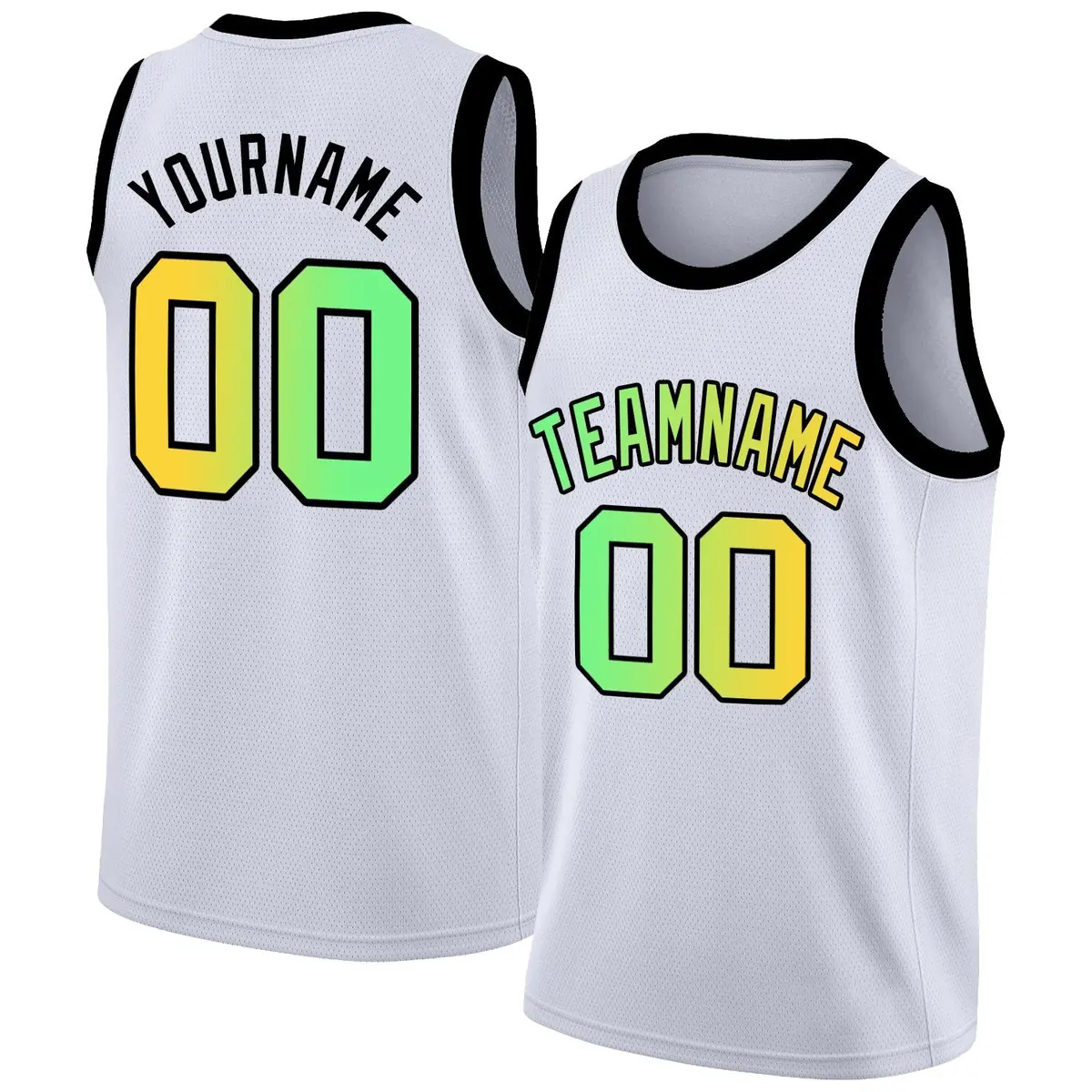 White Black Gradient Fashion Basketball Jersey