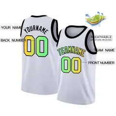 White Black Gradient Fashion Basketball Jersey 2