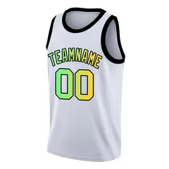 White Black Gradient Fashion Basketball Jersey 3
