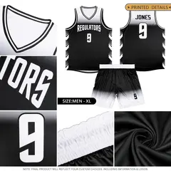 White Black Gradient Fashion Sets Basketball Jersey 2