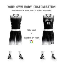 White Black Gradient Fashion Sets Basketball Jersey 4