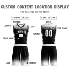 White Black Gradient Fashion Sets Basketball Jersey 5