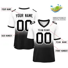 White Black Gradient Outdoor Football Jersey 2