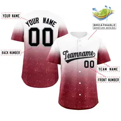 White Black Gradient Sparkle-Effect Baseball Jersey 2