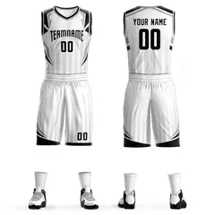 White Black Graffiti Angular Element Basketball Jersey