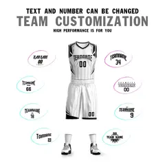 White Black Graffiti Angular Element Basketball Jersey 4