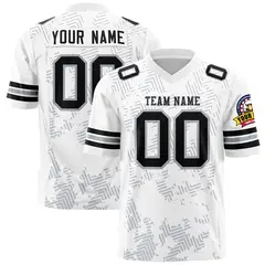 White Black Graffiti Line Authentic Football Jersey 1