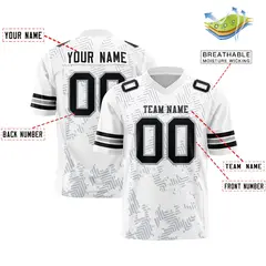 White Black Graffiti Line Authentic Football Jersey 2