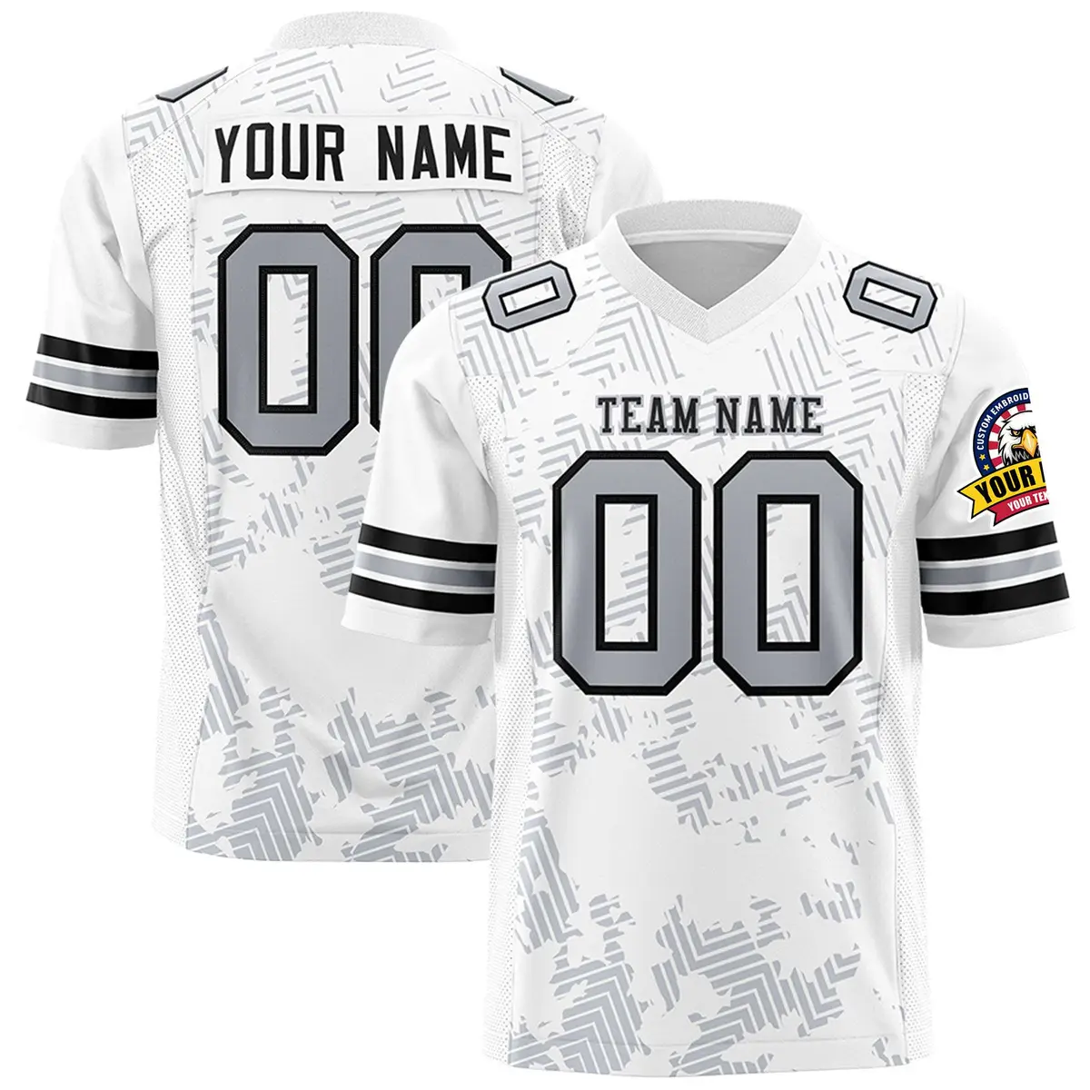 White Black Graffiti Line Authentic Football Jersey