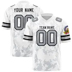 White Black Graffiti Line Authentic Football Jersey 1