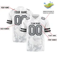 White Black Graffiti Line Authentic Football Jersey 2