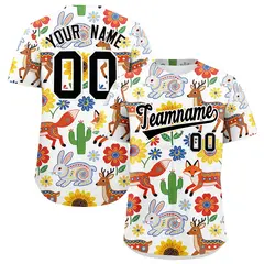 White Black Graffiti Mexican Style Baseball Jersey 1