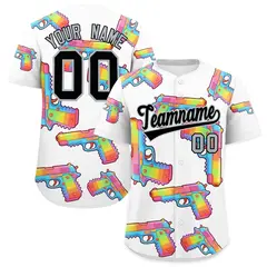 White Black Graffiti Pattern Baseball Jersey 1