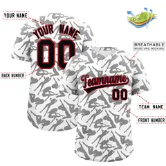 White Black Graffiti Pattern Baseball Jersey 2