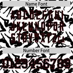 White Black Graffiti Pattern Baseball Jersey 4