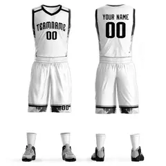 White Black Graffiti Pattern Basketball Jersey