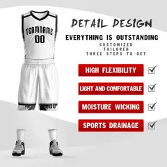 White Black Graffiti Pattern Basketball Jersey 2