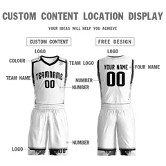 White Black Graffiti Pattern Basketball Jersey 3