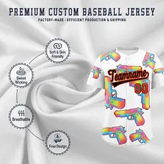 White Black Graffiti Pattern Lightweight Baseball Jersey 3