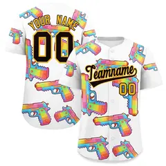 White Black Graffiti Pattern Quick Dry Baseball Jersey 1