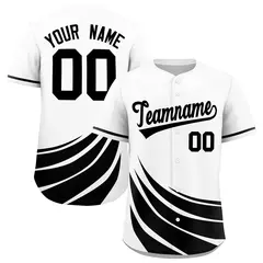 White Black Graffiti Wind Mark Baseball Jersey