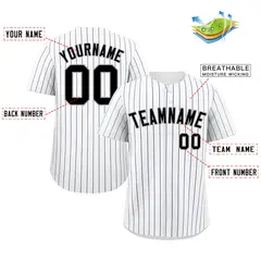 White Black Gray Bull Stripe Baseball Jersey 2
