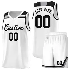 White Black-Gray Classic Basketball Jersey