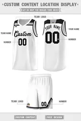 White Black-Gray Classic Basketball Jersey 2