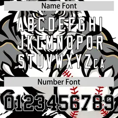 White Black Gray Full-Snap Tiger Graffiti Baseball Jersey 7