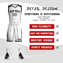 White Black-Gray Graffiti Bar Element Basketball Jersey 2