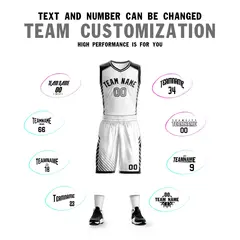 White Black-Gray Graffiti Bar Element Basketball Jersey 4