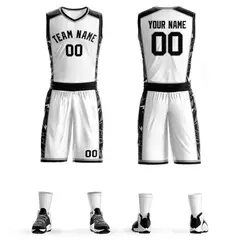 White Black-Gray Graffiti Lightning Basketball Jersey 1